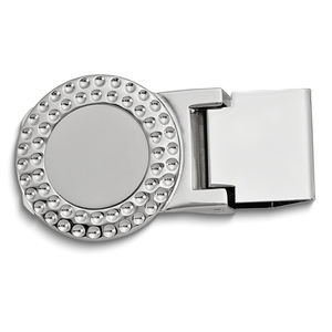 Gentleman's Gifts  Round Silver-tone Hinged Men's Gifts Money Clip